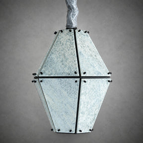 Modern Faceted Green Jade Luxury stone Lantern Chandelier
