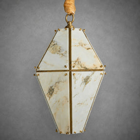 Modern Faceted Green Jade Luxury stone Lantern Chandelier