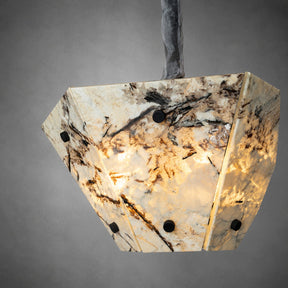 Modern Faceted Snowcrest White Luxury stone Chandelier