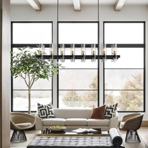 Modern Farmhouse 16-Light Adjustable Linear Chandelier for Kitchen Island & Dining