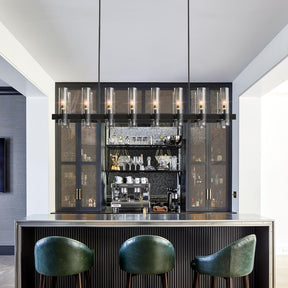 Modern Farmhouse 16-Light Adjustable Linear Chandelier for Kitchen Island & Dining