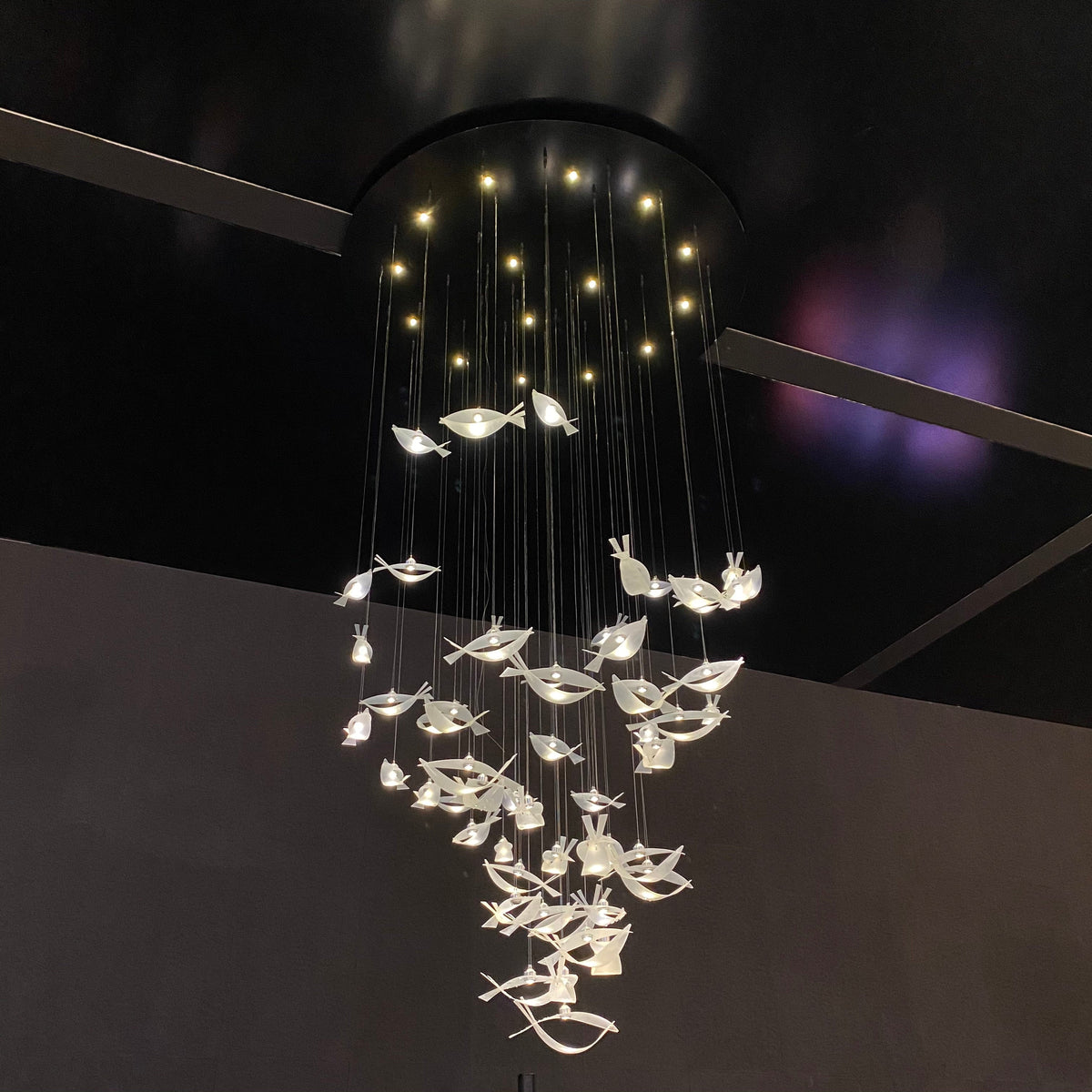 Modern Floating Acrylic Fish Chandelier for Staircase/Foyer/Living Room