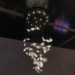 Modern Floating Acrylic Fish Chandelier for Staircase/Foyer/Living Room