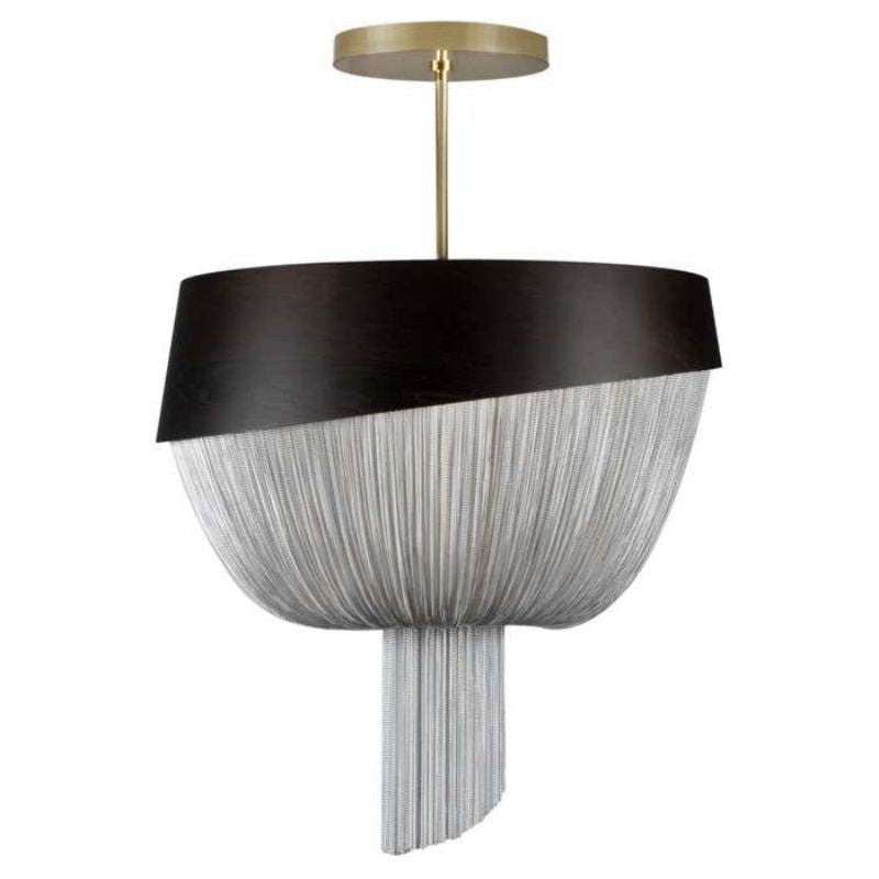 Modern Forever Chandelier, Oak, Aluminium Chain