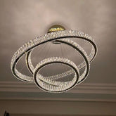 Modern Front Entryway Chandelier 3/4/5/6/7 Rings Crystal Gold/ Chrome Finish Ceiling Lamp
