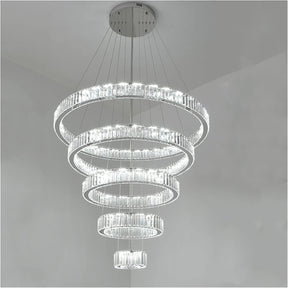 Modern Front Entryway Chandelier 3/4/5/6/7 Rings Crystal Gold/ Chrome Finish Ceiling Lamp