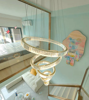 Modern Front Entryway Chandelier 3/4/5/6/7 Rings Crystal Gold/ Chrome Finish Ceiling Lamp