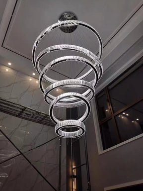 Modern Front Entryway Chandelier 3/4/5/6/7 Rings Crystal Gold/ Chrome Finish Ceiling Lamp