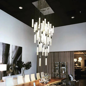 Modern Glacier Bubble Crystsal Sticks Chandelier in Gold/Chrome/Black Finish for Staircase/Foyer