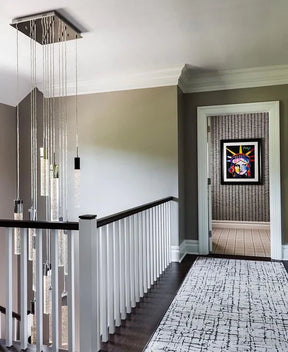 Modern Glacier Bubble Crystsal Sticks Chandelier in Gold/Chrome/Black Finish for Staircase/Foyer