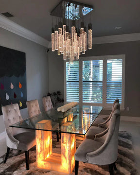 Modern Glacier Bubble Crystsal Sticks Chandelier in Gold/Chrome/Black Finish for Staircase/Foyer