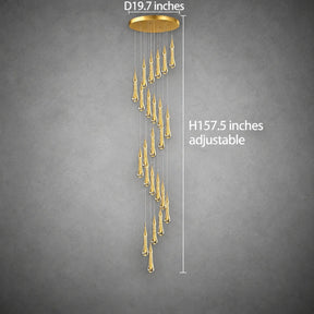 Pendant Light  Modern Gold Crystal Cascading Chandelier Aluminum LED 1-48 Heads