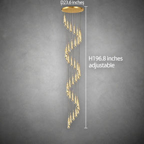 Pendant Light  Modern Gold Crystal Cascading Chandelier Aluminum LED 1-48 Heads