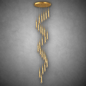Pendant Light  Modern Gold Crystal Cascading Chandelier Aluminum LED 1-48 Heads