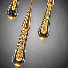 Pendant Light  Modern Gold Crystal Cascading Chandelier Aluminum LED 1-48 Heads