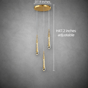Pendant Light  Modern Gold Crystal Cascading Chandelier Aluminum LED 1-48 Heads