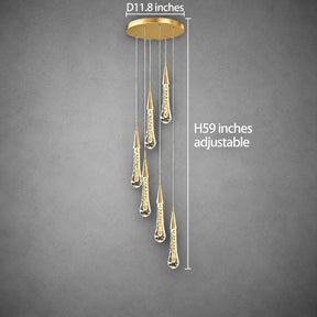 Pendant Light  Modern Gold Crystal Cascading Chandelier Aluminum LED 1-48 Heads