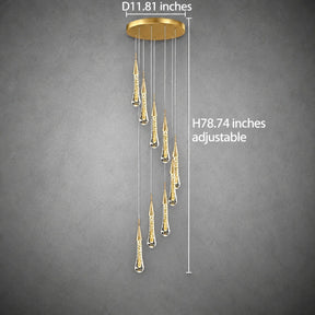 Pendant Light  Modern Gold Crystal Cascading Chandelier Aluminum LED 1-48 Heads