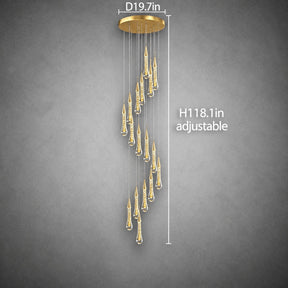 Pendant Light  Modern Gold Crystal Cascading Chandelier Aluminum LED 1-48 Heads