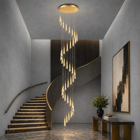 Pendant Light  Modern Gold Crystal Cascading Chandelier Aluminum LED 1-48 Heads
