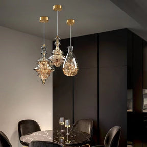 Modern Gray Glass Starry Sky Pendant Light Fixture for Dining Room/Bar/Kitchen Island - Set: A+B+C+D+E/8kgTri-Color Light (Warm/White/Neutral)Blushlighting