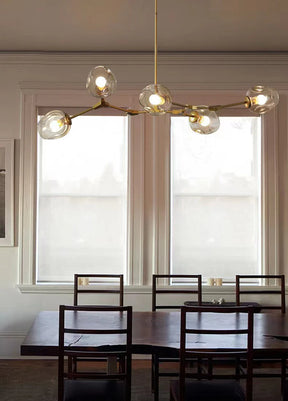 Modern Industrial Branch Chandelier with Multiple Glass Pendants Extra Large for Living or Dining Room