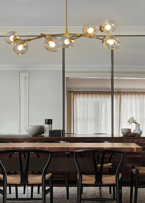 Modern Industrial Branch Chandelier with Multiple Glass Pendants Extra Large for Living or Dining Room