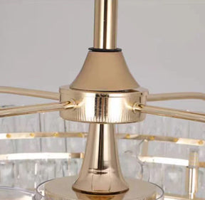 Modern Invisible Blade Fan Light Crystal Chandelier for Living/Dining Room/Bedroom