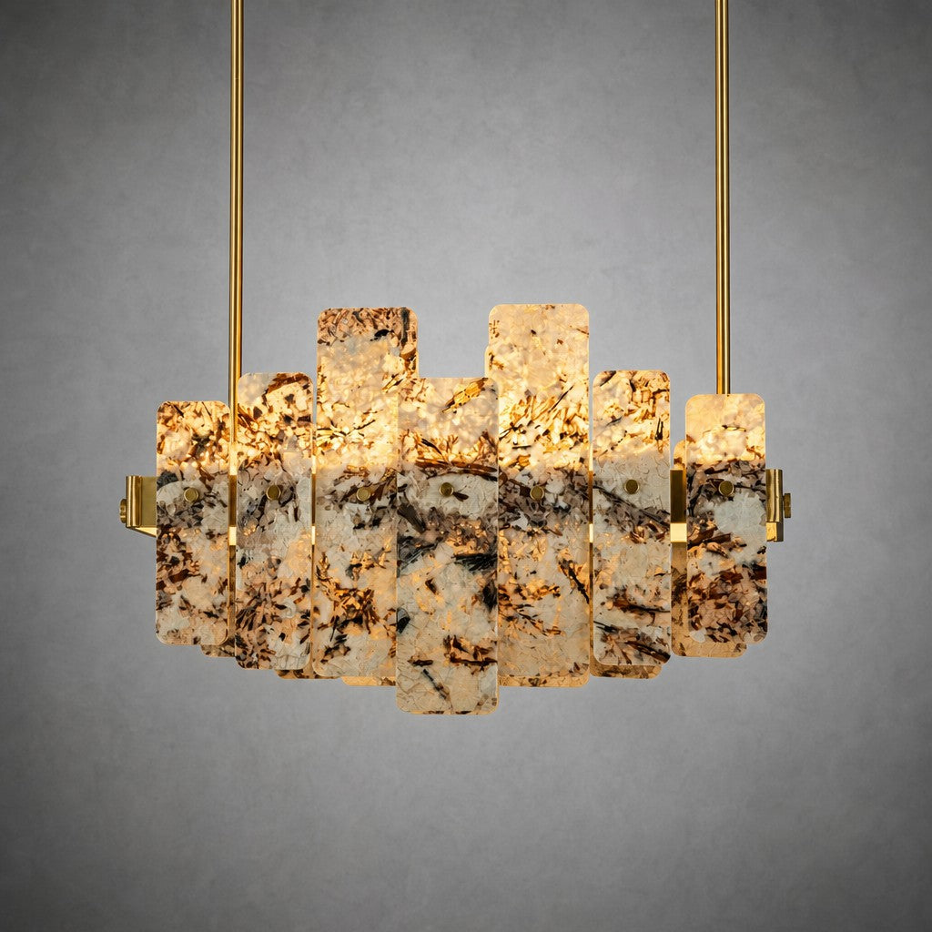 Modern Layered Luxury Stone LED Chandelier