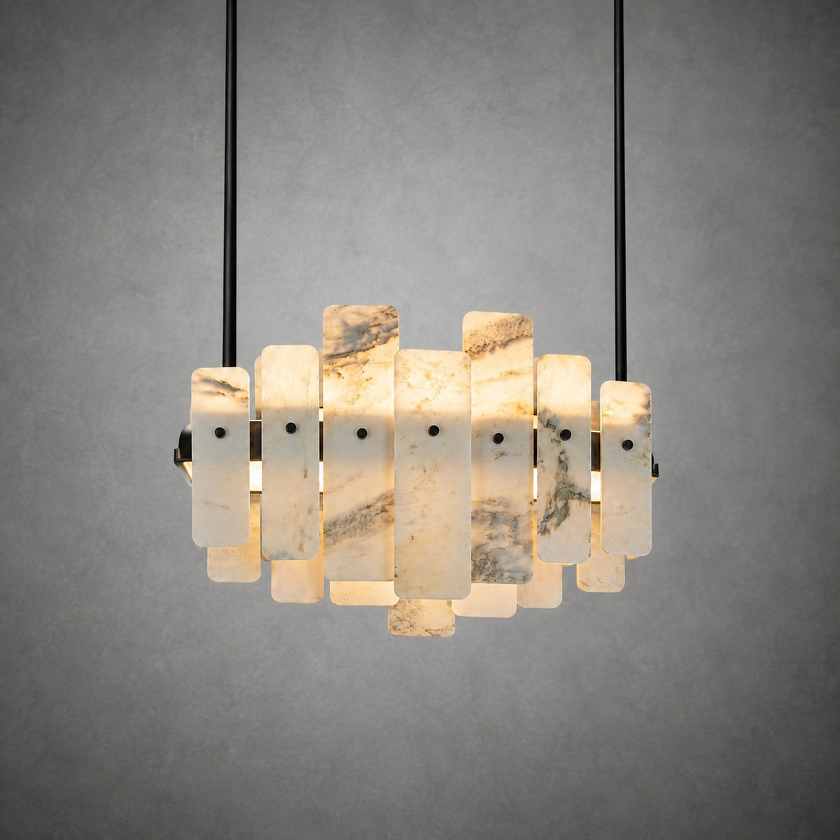 Modern Layered Luxury Stone LED Chandelier