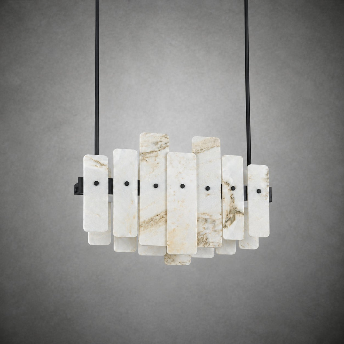 Modern Layered Luxury Stone LED Chandelier