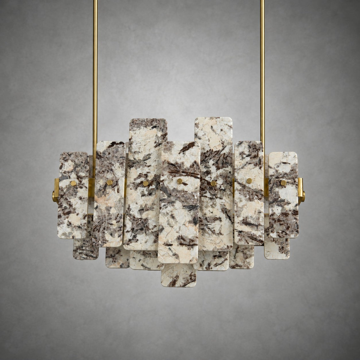 Modern Layered Luxury Stone LED Chandelier