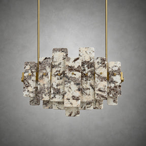 Modern Layered Luxury Stone LED Chandelier