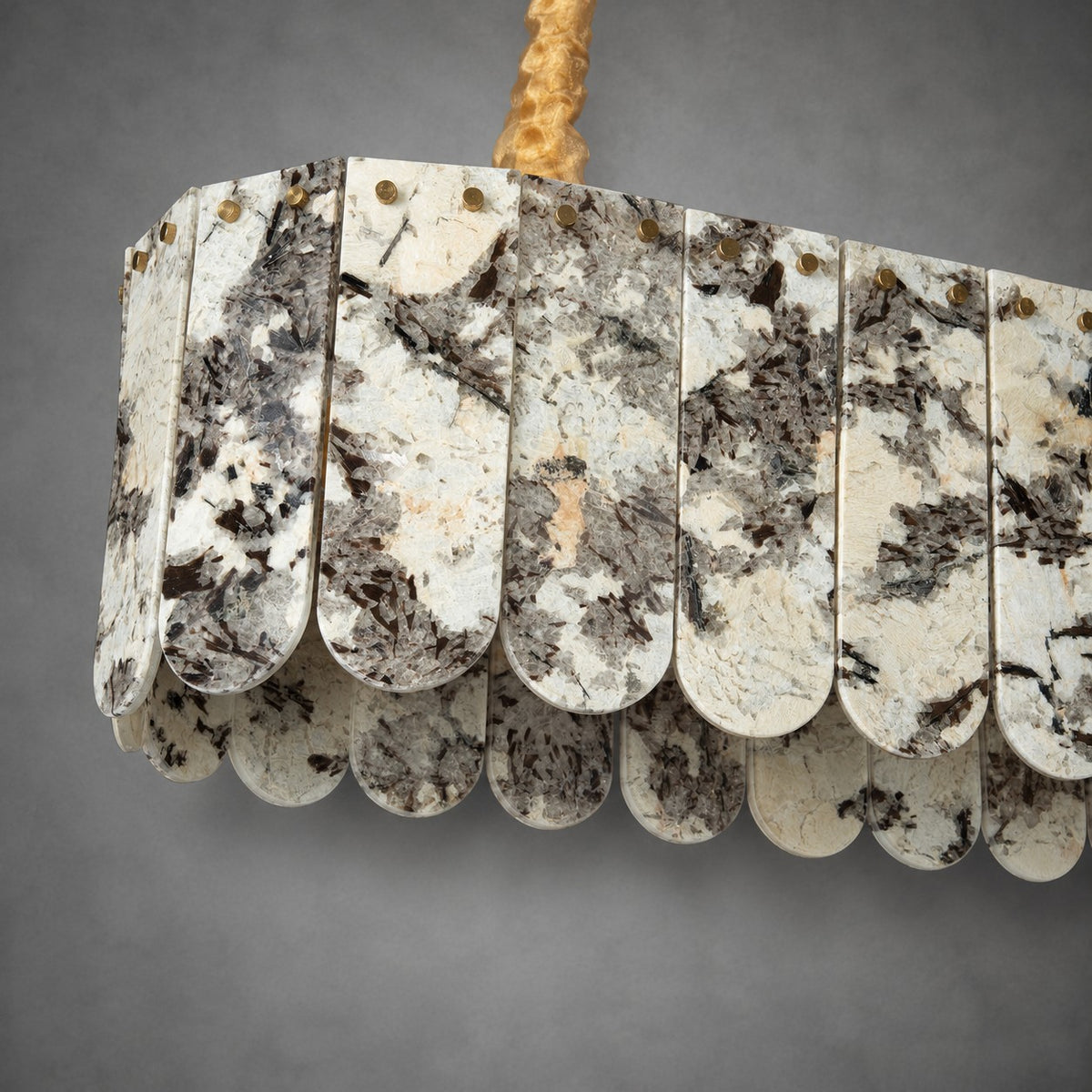 Modern Layered Luxury stone Linear Chandelier