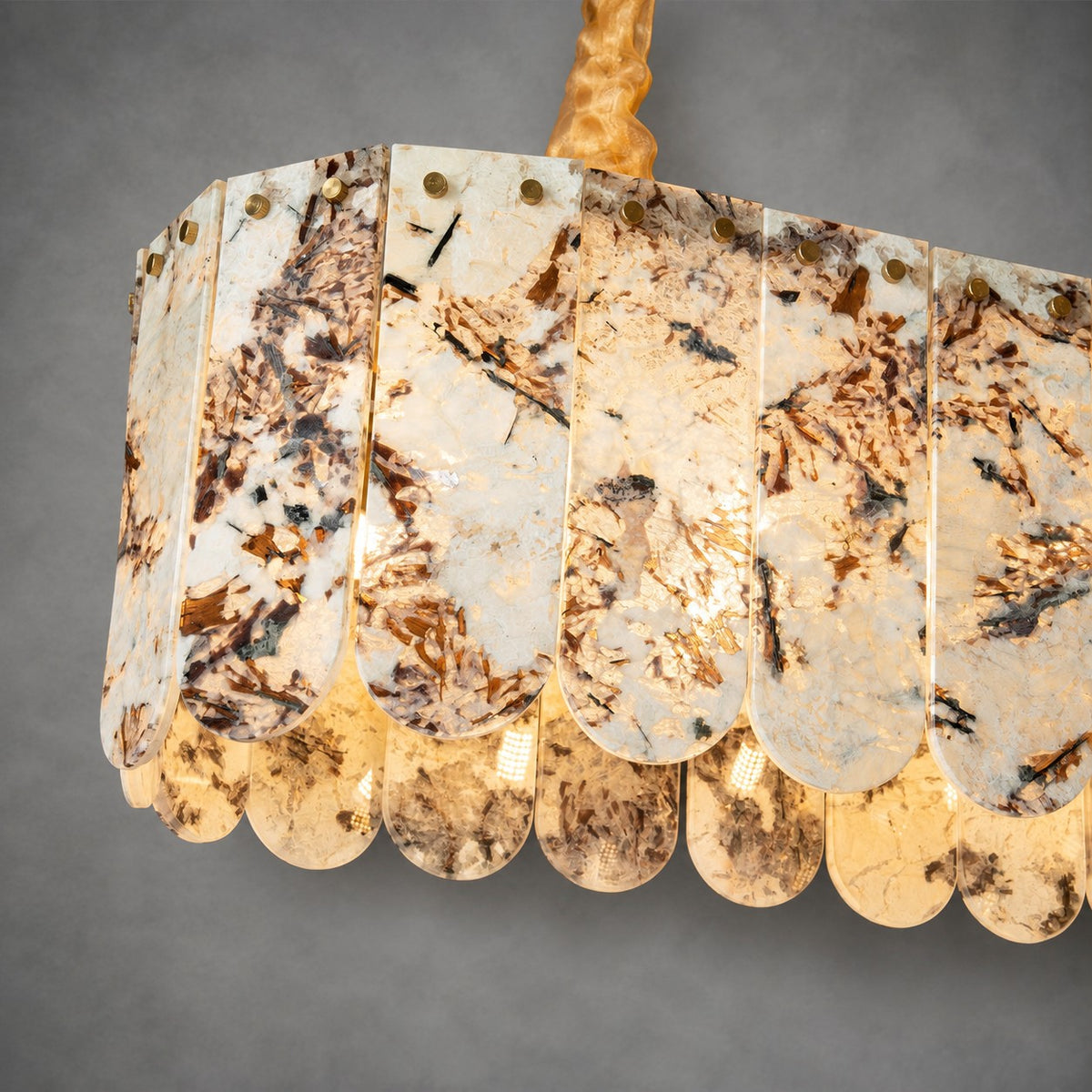 Modern Layered Luxury stone Linear Chandelier