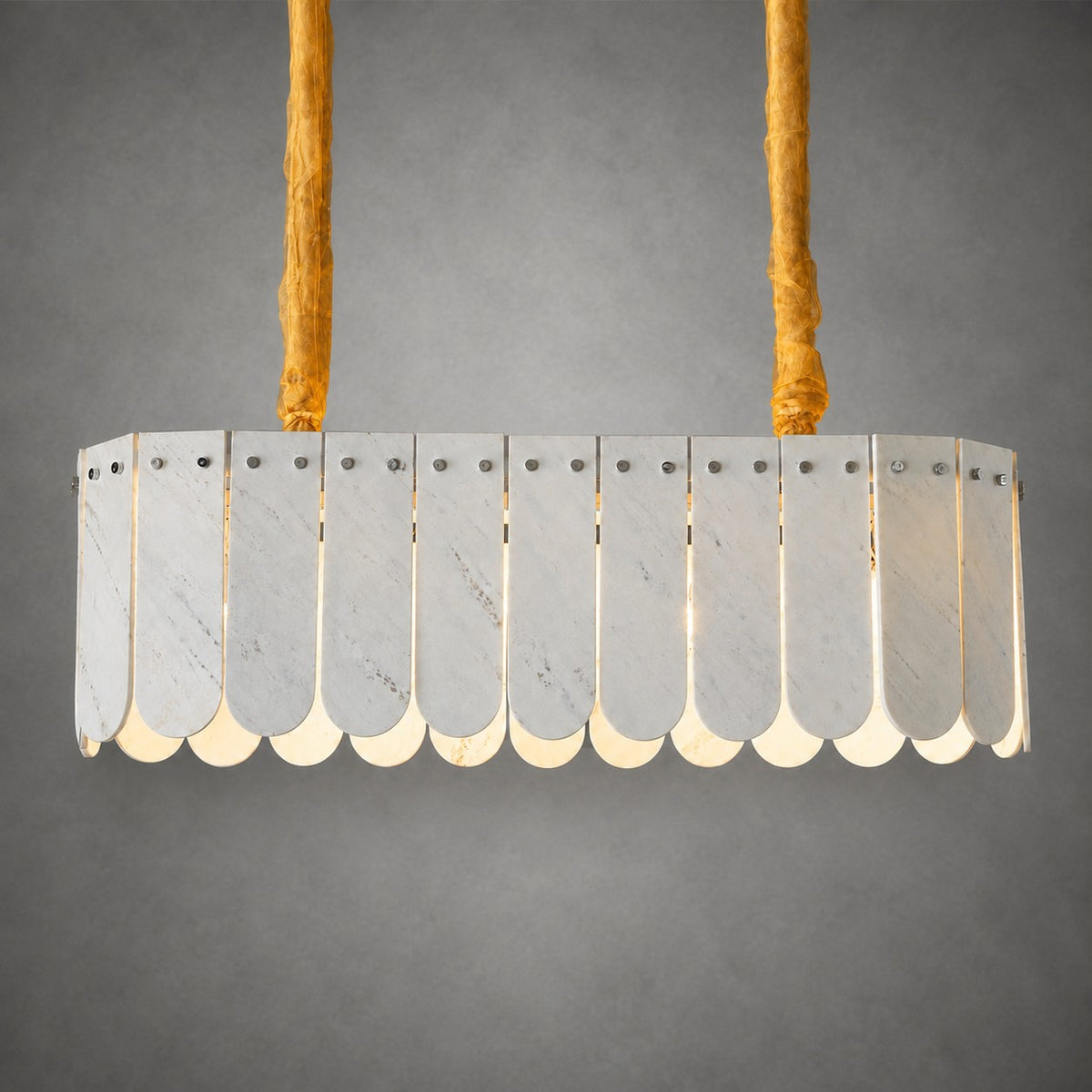 Modern Layered Luxury stone Linear Chandelier