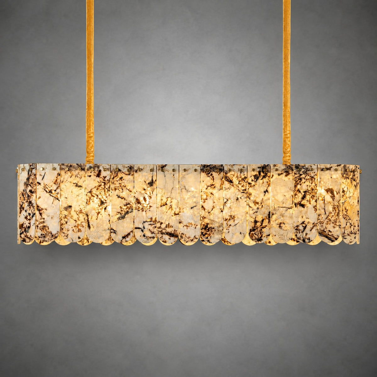 Modern Layered Luxury stone Linear Chandelier