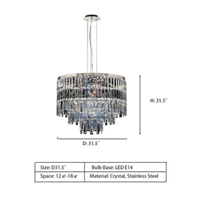 D31.5" SERIE 4282 – MODELL 4282 HL 50 – HÄNGELEUCHTE,CHANDELIERS,CHANDELIER,CRYSTAL,layers,tiers,layered,tierer,crystal rod,round,luxury,ceiling