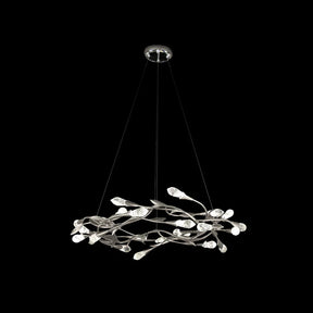 Modern Linear/Round Floral Branches Crystal Chandelier
