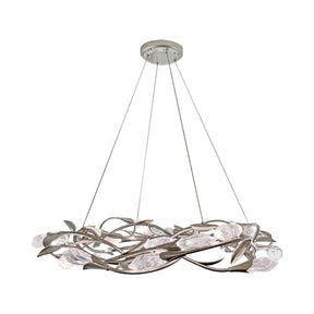 Modern Linear/Round Floral Branches Crystal Chandelier