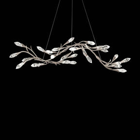 Modern Linear/Round Floral Branches Crystal Chandelier