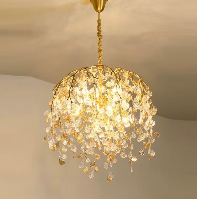 Modern Luxury Leaf Branch Glass Chandelier for Living/Dining Room/Bedroom