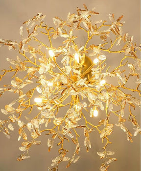 Modern Luxury Leaf Branch Glass Chandelier for Living/Dining Room/Bedroom