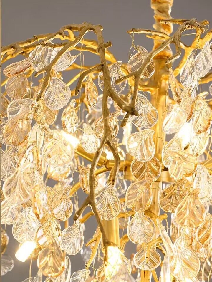 Modern Luxury Leaf Branch Glass Chandelier for Living/Dining Room/Bedroom