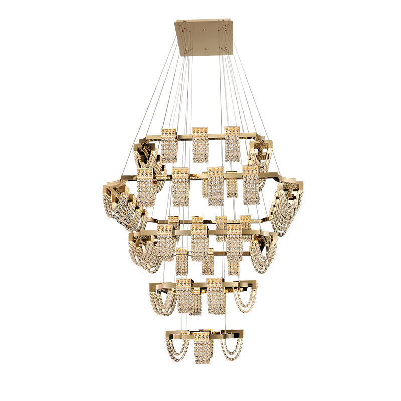 Modern Luxury Newly Crystal Chandelier in Champagne Gold