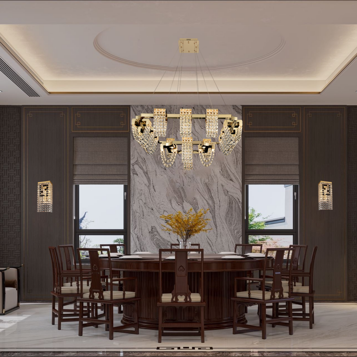 Modern Luxury Newly Crystal Chandelier in Champagne Gold