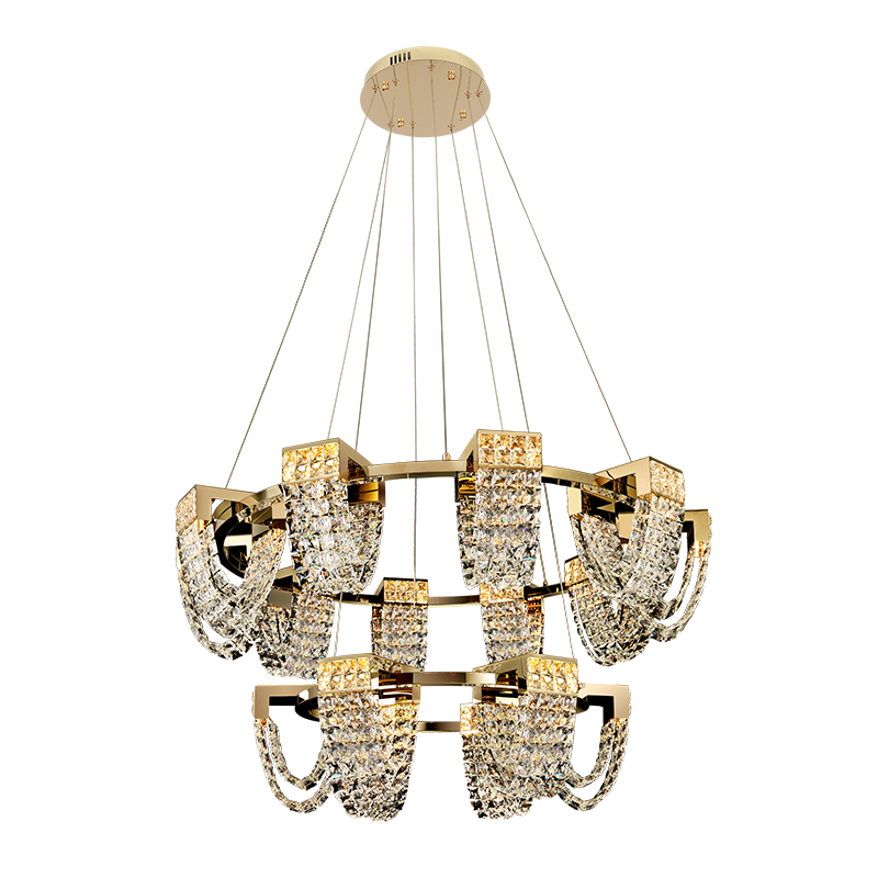 Modern Luxury Newly Crystal Chandelier in Champagne Gold