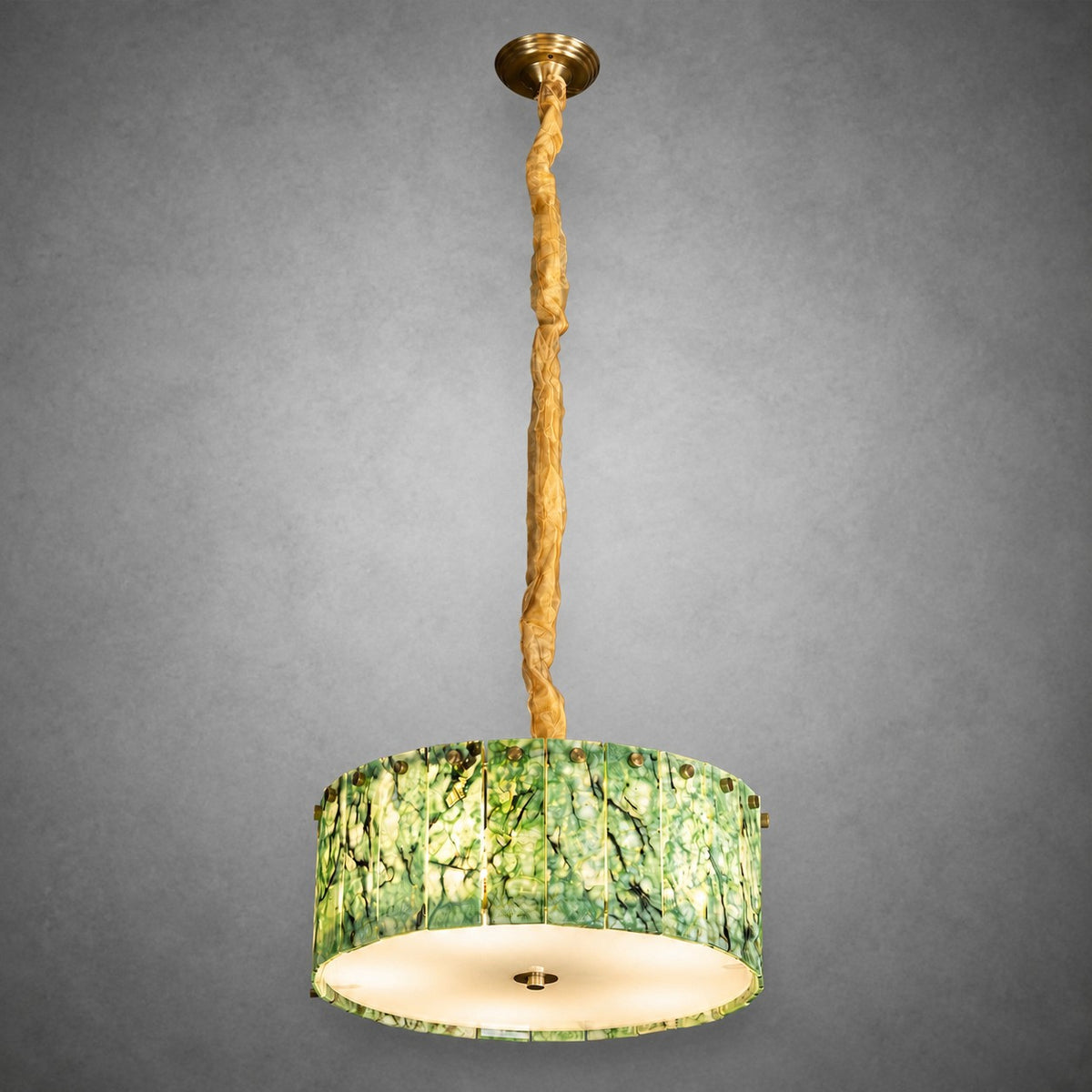 Modern Luxury stone Drum Chandelier