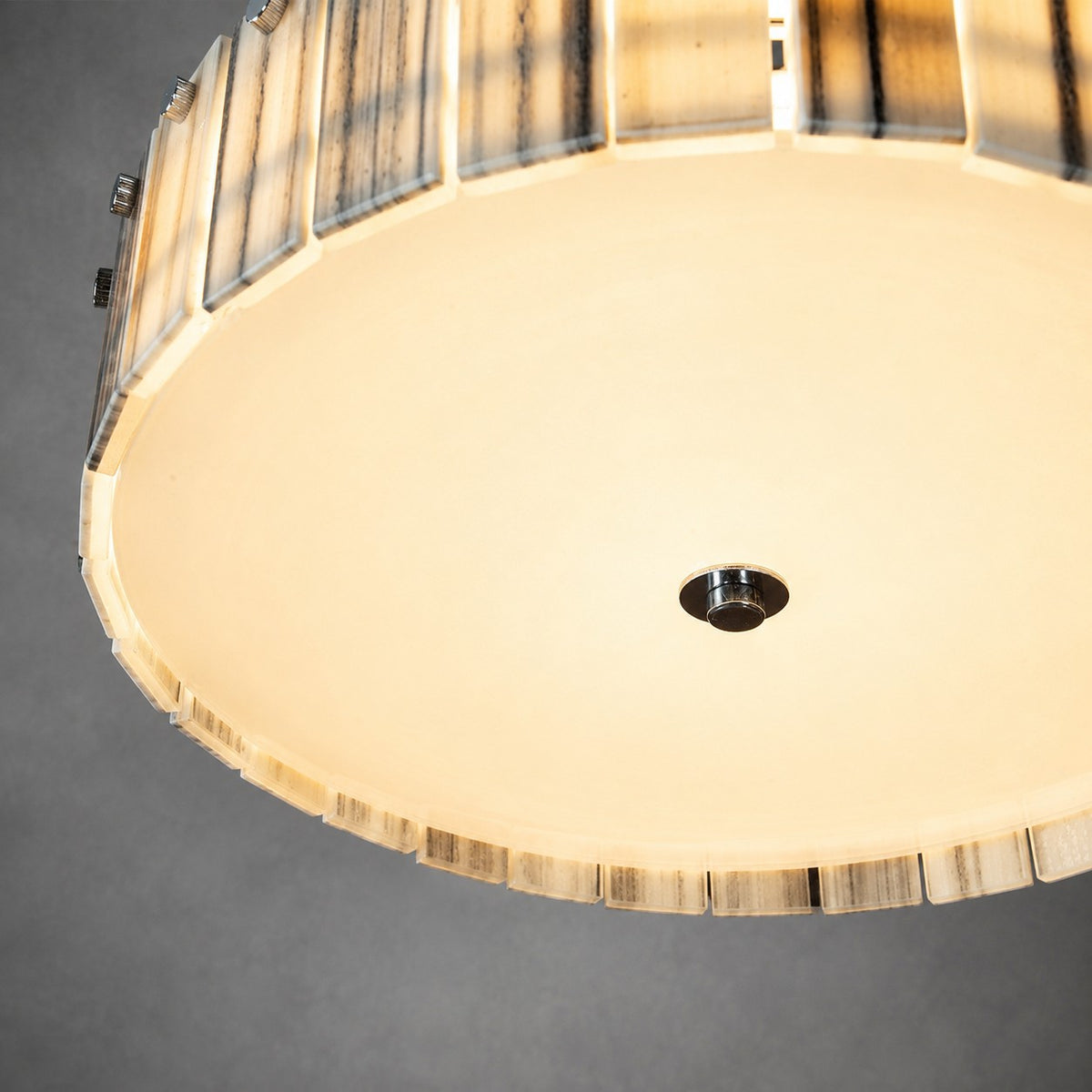 Modern Luxury Stone LED Drum Chandelier