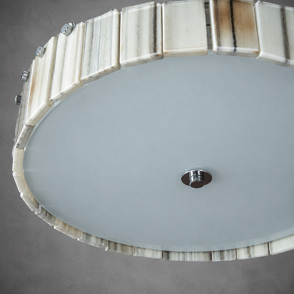 Modern Luxury Stone LED Drum Chandelier